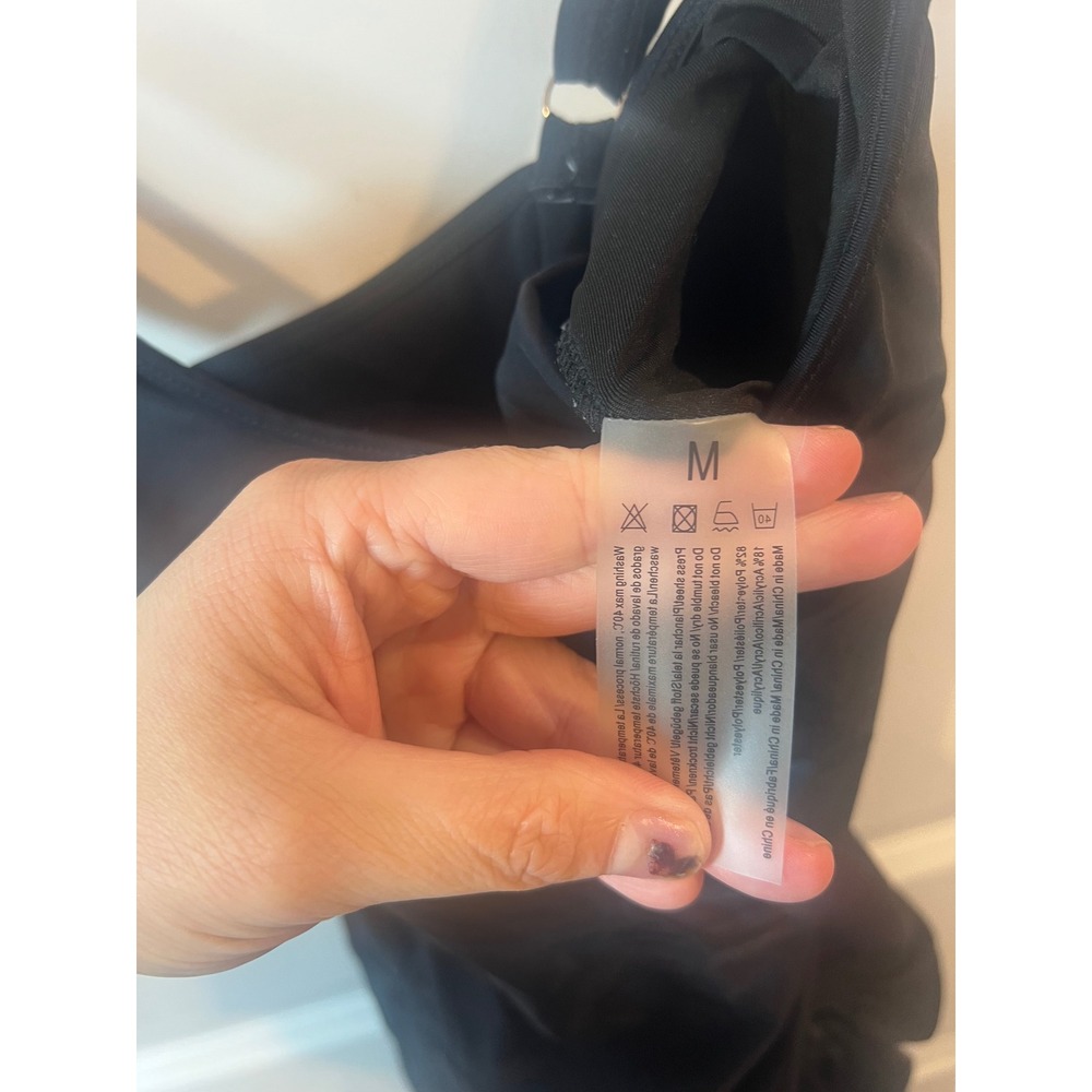 Unbranded Womens Swimdress Side Tie Detail Black Size M - Picture 2 of 4